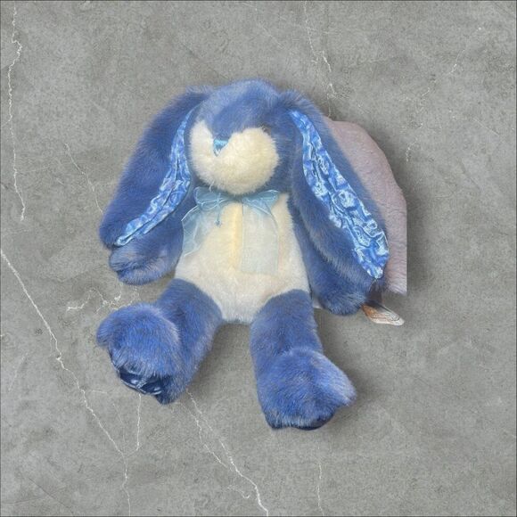 Dan Dee Collector's Choice Kids Blue Velvet Bunny Rabbit Plush Toy - Picture 9 of 16